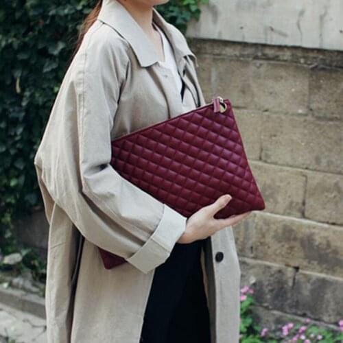 Diamond Lattice Women Clutches Bag High Capacity Envelope Bag for Female 2020 New Fashion Soft Pu Ladies Shopping Bag