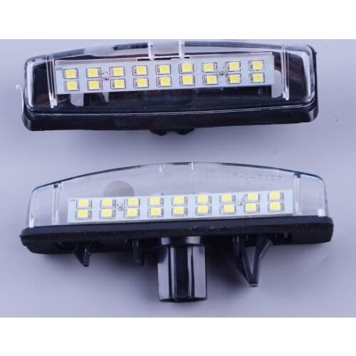 1 Pair 1.8W 18 LED 2 Pin License Number Plate Light Lamp fit for Toyota Camry Echo Prius Lexus LS430 Mitsubishi Grandis