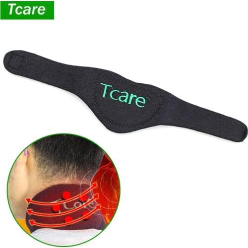 Tcare Tourmaline Neck Belt Self-heating Brace Magnetic Therapy Wrap Protect Belt Support Spontaneous Neck Braces Health Care