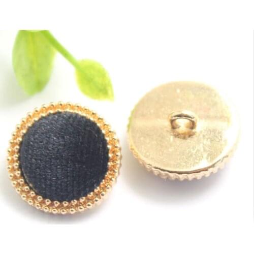 100 Pieces Black Cloth Metal Combination Button Spot Coat Windbreaker Fashion Wweater Button Clothing Accessories 17-25MM