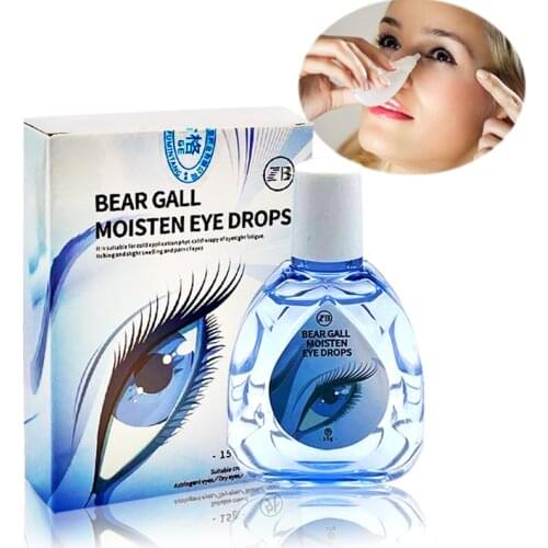15ML Bear Gall Moisten Cool Eye Drops Relieve Eye Fatigue And Itching Detox Sterilization Treat Pink Eyes Protect Eyesight