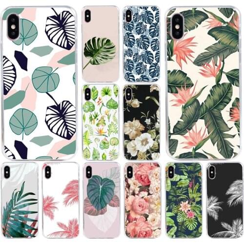 153H tropical spring floral Soft Silicone Tpu Cover phone Case for iphone 5 5s se X XR XS Max case