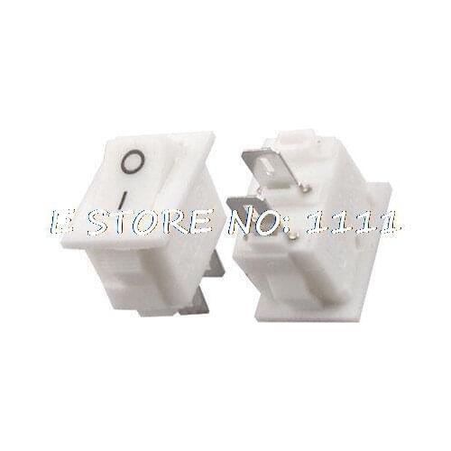 20 Pcs AC 250V 3A On/Off SPST Mini Boat Rocker Switch 2 Solder Lug Pin White