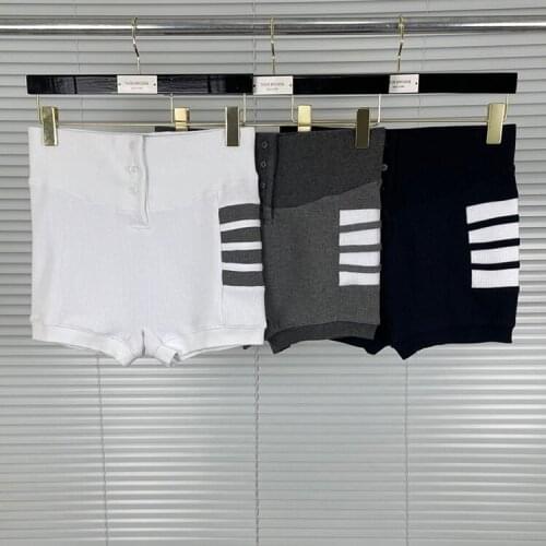 2021 Fashion TB THOM Brand Casual Shorts Women Summer Cotton Casual Sports Trousers Slim Striped High Waist Sexy Hot Shorts