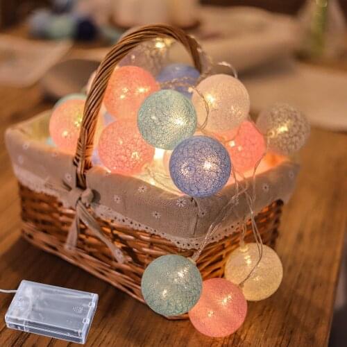 3M 20LED EU 220V Cotton Ball Light String Outdoor Garland Light Holiday Wedding Christmas Party Bedroom Fairy Lights Decor