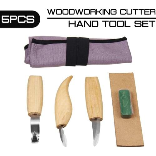 5Pcs Wood Carving Knife Chisel Peeling Woodcarving Sculptural Spoon Carving Woodcut Woodworking Cutter Hand Tool Set