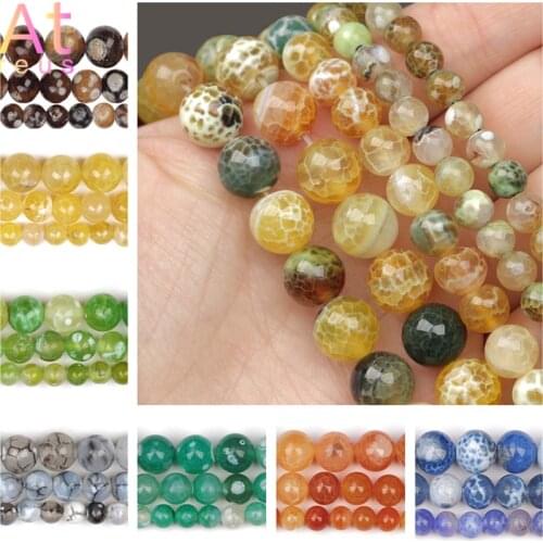 Point Yellow Green Crack Fire Agates stone Beads For Valentines Day Gift DIY bracelet Jewelry Marking 6/8/10mm Round Jasper Bead