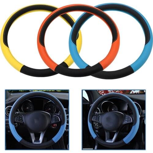 Sport Auto Steering Wheel Covers Breathable 37-38cm Universal Car Steering Wheel Cover Micro Fiber Leather Anti Slip