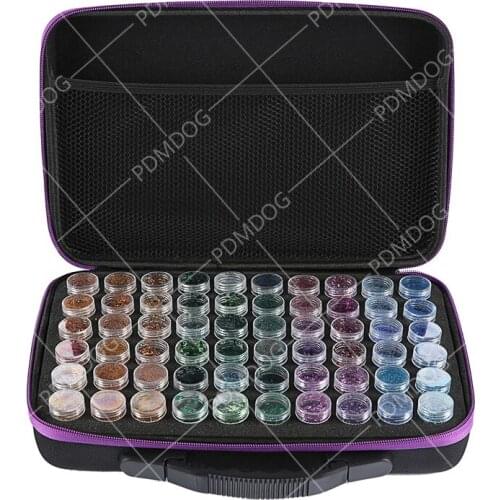 NEW 60 Bottles Diamond Painting Box Tool Container Storage Box Carry Case Holder Hand Bag Zipper Design Shockproof Durable