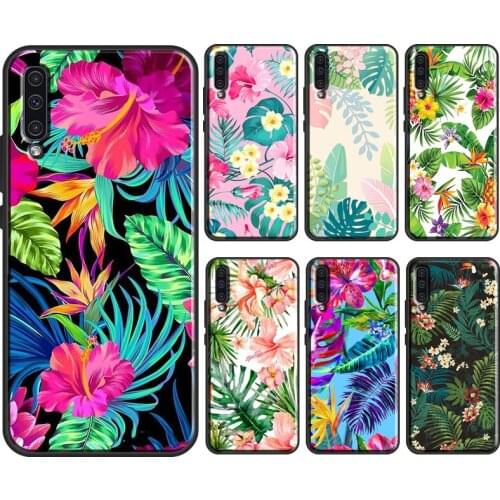 Tropical Leaves Flowers For Samsung Galaxy A51 A71 A31 A41 A10 A30 A50 A70 A52 M31 A20e A21S A12 M31S Phone Cover