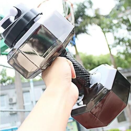 Dumbbells Plastic Bottle Large Capacity Gym Sports Water Bottle Indoor Outdoor Fitness Bottle Fitness Home Gym Travel Dumbbells