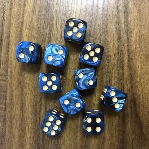 10pcs/set 6 Sided 16mm Dice Round Corner Pearl Gem Dice Playing Table Board Bar Games Party Funny Tools Entertainment Supplies
