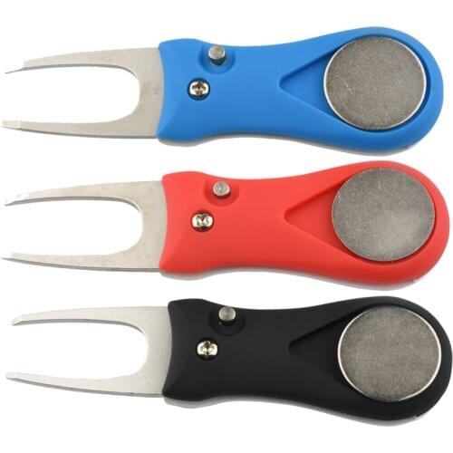 Golf Divot Tool Foldable Repair Tool Golf Training Aids Switchblade Drop Ship Golf Accessories Putting Green Fork