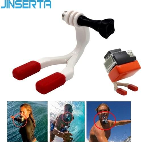 JINSERTA for Go pro Accessories Mouth Mount Set Surf Braces Connector Surfing For Gopro Hero 6 5 4 3+ for SJ4000 for Xiaomi