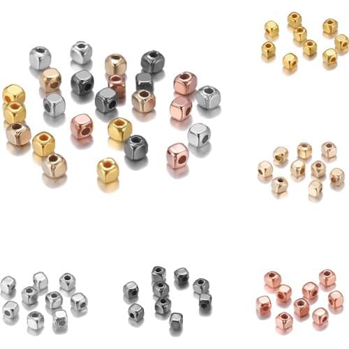 300-500pcs/Lot 3-4 mm Space Loose Beads Plated CCB Square Seed For Jewelry Making DIY Bracelet Necklaces Supplies wholesale