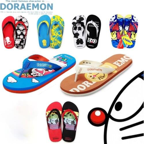Summer Doraemon Full Palm Slippers Designer Sandals Flip Flops Men Home Casual Shoes Luxury Man Woman Clapper
