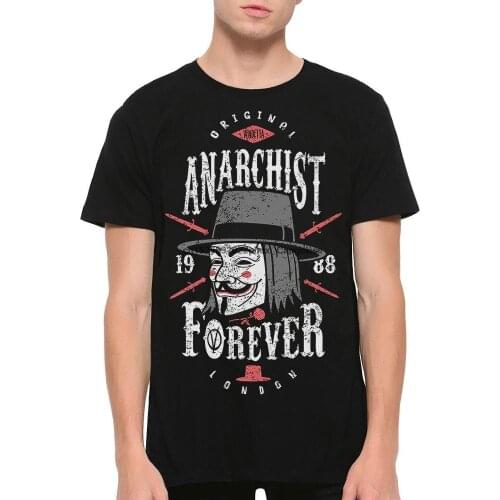 V for Vendetta Anarchist Forever T Shirt Anonymous Guy Fawkes Tee Mens and Womens All Sizes