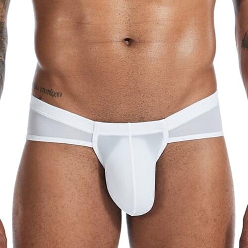 Men Briefs Sexy Slim Low Rise Elastic Y-Front Briefs Solid Color Breathable Comfortable Underpants Male Underwear Clothes