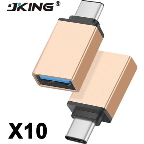 10PCS/Lot JKING USB Adaptateur Type-C OTG Adapter Aluminum For Huawei Xiaomi Mi5 Mi6 For LG G6 Nexus 5X 6P Samsung S8 Plus