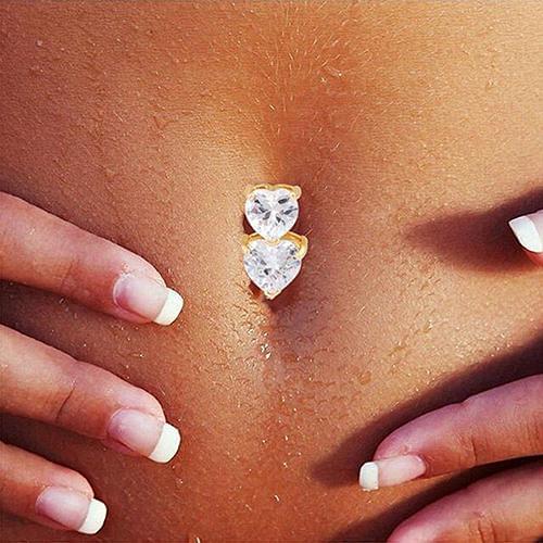 Sexy Women Gold Navel Piercing Belly Button Body Jewelry Crystal Zircon Rhinestones Round Body Ring Jewelry Christmas Gift
