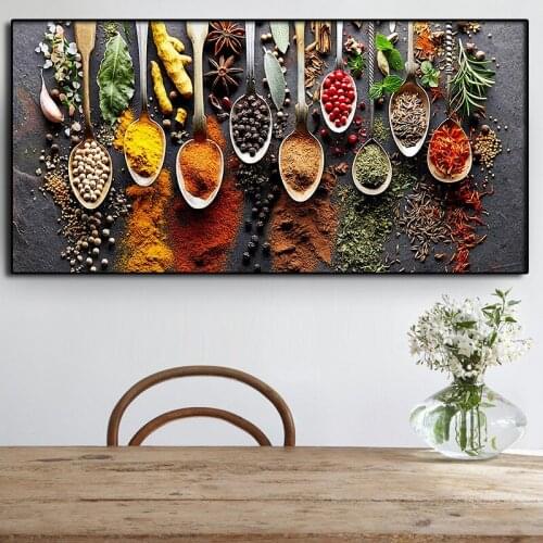 Kitchen Spices Poster Painting Modern Food Printed on Canvas Wall Art Picture Cuadros for Home Restaurant Posters Wall Decor