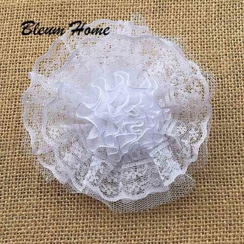 White lace flower 2pcs Russian girl student gift Spring Autumn Headband Elastic Hair Bands Soft Solid Girls Hairband