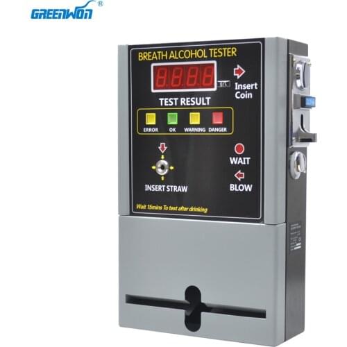 Professional coin operated alcohol tester/breathalyzer machine for bar /restaurant /hotel in russia AT-819