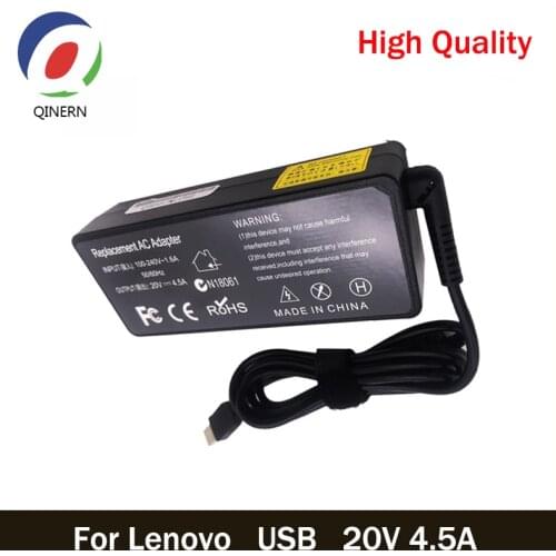 QINERN 20V 4.5A 90W USB AC Laptop Charger Power Adapter For Lenovo ThinkPad X1 Ultrabook Eraser B40 G50 M4400 M4450 Z50 Z505