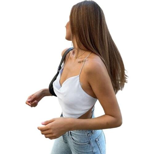 Sexy Elegant Fashion Backless Lace Up Camis Women Sleeveless V Neck Bandage Solid Club Holiday Casual Crop Top Tank Tops