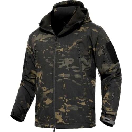 Tactical Jacket Men Outwear Windbreaker Waterproof Soft Shell Army Camouflage Military Jackets Fleece Coats 4XL 5XL Hunt Clothes