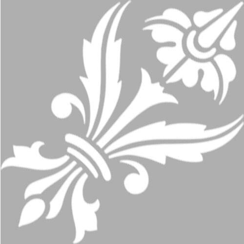 Reverse Flowering Damask Motif Stencil Design 30x30 cm