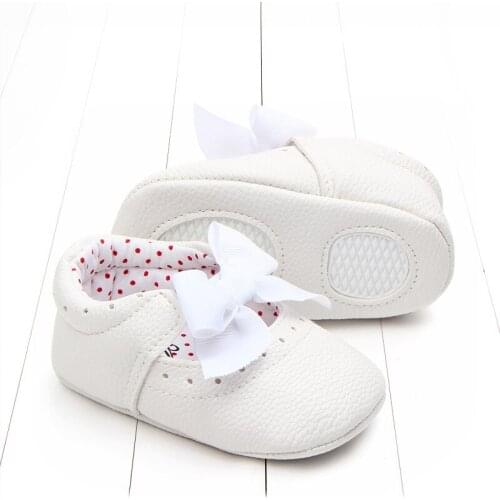 3 Colors Newborn Baby Girls Princess Shoes Soft Sole Baby Shoes Bowknot First Walkers for 0-18 Months