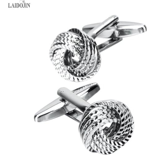 LAIDOJIN Twisted Cufflinks for Mens Shirt Cuff nails knot Cuff link High Quality Brand Jewelry Wedding Groom Gift Gemelos