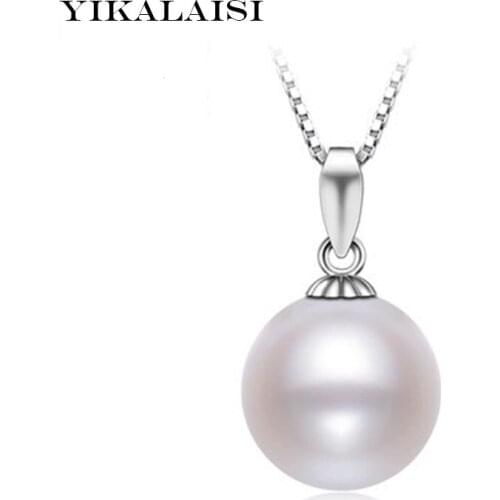 YIKALAISI 2017 new Genuine Pearl Jewelry Perfect Circle Natural Freshwater Pearl 925 Sterling Silver Jewelry For Women Gift