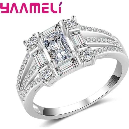 High Quality 925 Sterling Silver Engagement Rings Fashion Design For Ladies Jewelry Cubic Zirconia Women Finger Bague