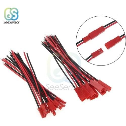 10 Pairs 100mm 10cm Male Female Connector 22AWG JST Plug Cable For RC BEC Battery Helicopter DIY FPV Drone Quadcopter