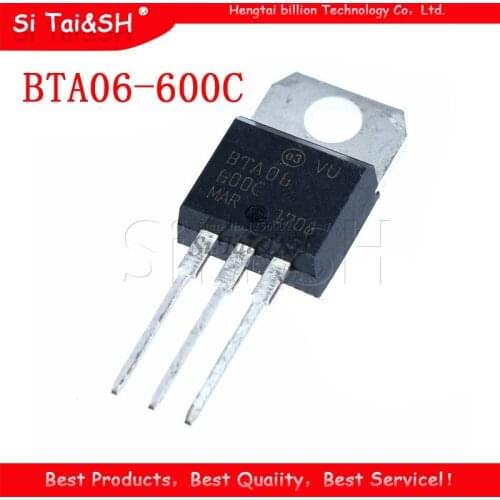 10PCS BTA06-600C TO-220 BTA06-600 TO220 BTA06 06-600C new and original IC