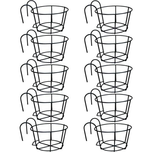 10Pcs Balcony Flower Rack Hanging Iron Wire Rack Flower Pot Holder Plant Stands