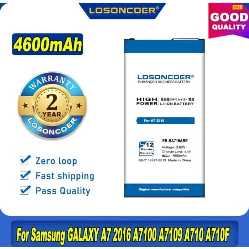 100% Original LOSONCOER EB-BA710ABE 4600mAh For Samsung GALAXY A7 2016 A7109 A710 A710F A7100 Mobile Phone Battery