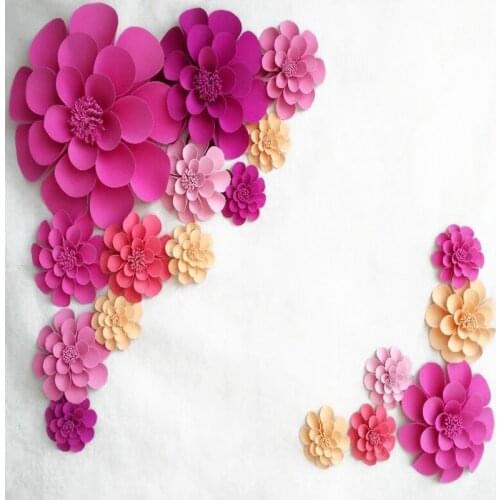 18pcs Set Giant Simulation Handmade Foam Flower For Stereo Rose Wedding Background Backdrops Decorations Party Event Deco