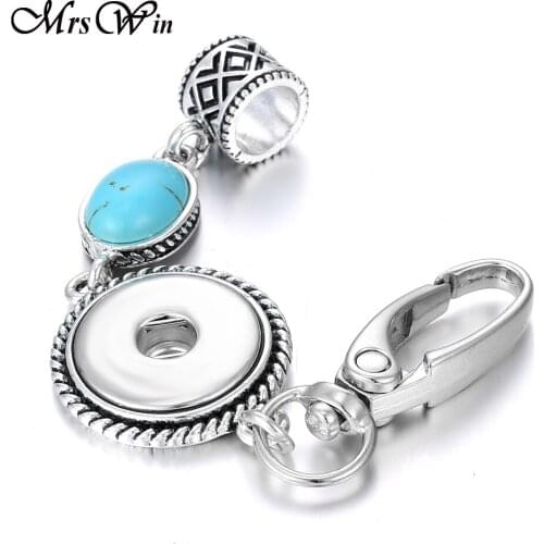 2019 New Snap Jewelry Snap Button Key Chain Natural Stone Metal Snap Keychain Keyring Fit 20mm 18mm Snap Buttons Jewelry