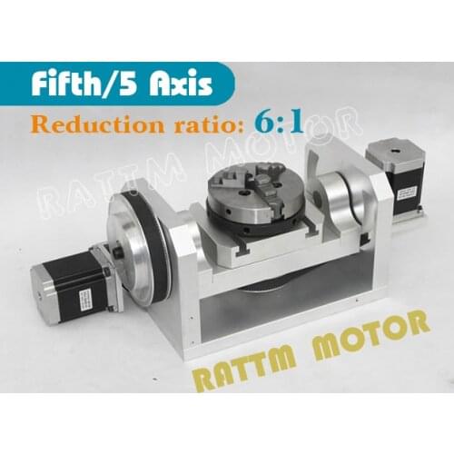 Fifthe 5th Axis CNC dividing head, A axis, rotation fifth axis (with chuck) 3 jaw chuck CNC engraving machine