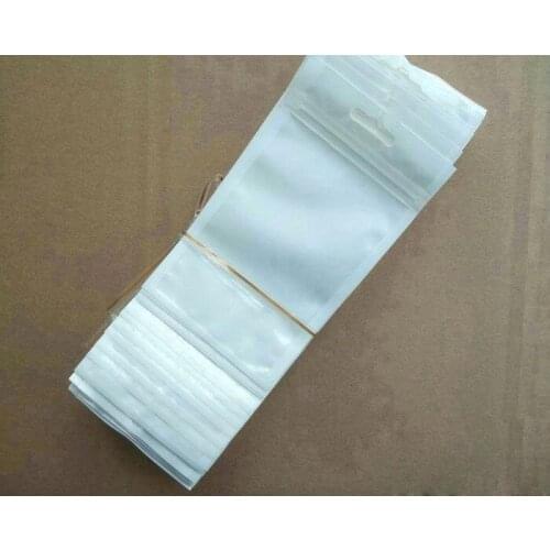 8*14cm White / Clear Self Seal Plastic Packaging Pouches Bag Storage Bags Retail Package With Hang Hole