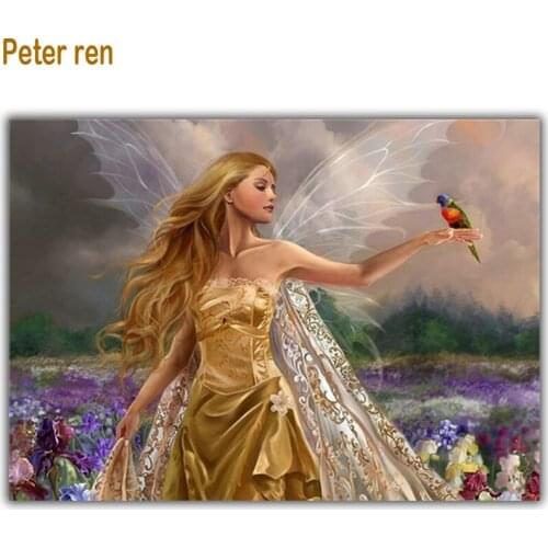 Peter ren Diamond painting Cross stitch Handmade Crafts Needlework Angel parrot 3d Square Diamond Mosaic full Diamond embroidery