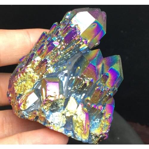 Aura Quartz Crystal Cluster Angel Aura Natural Quartz Crystal Druzy Geode Specimen Minerals Reiki Healing Chakra