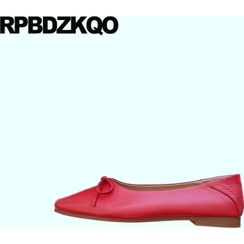 Red brown flats mori girl soft ballet women square toe slip on 5 korean spring autumn china ballerina designer cute chinese drop