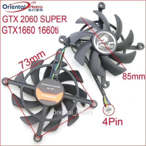 Free Shipping 2pcs/Lot 12V VGA Fan For Colorful GTX 2060 SUPER GTX1660 1660ti Graphics Card Cooling Fan 4Wire 4Pin