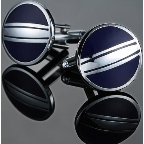 Free shipping, circular blue Cufflinks fashion mens shirt cufflinks senior designer exclusive design shirt button