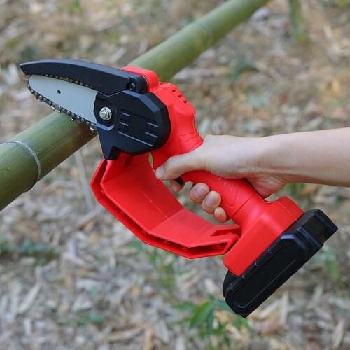 Cordless Small Electric Saw 4 Inch Lithium Electric-Saw Cutters One-handed Woodworking Chainsaw Garden Pruning Cutting Tool 550w