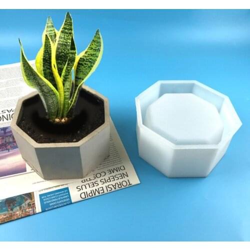 T84B Large Flower Pot Silicone Mold Diy Succulents Concrete Flower Pot Vase Plaster Cement Mold Clay Mold Candle Holder Mold